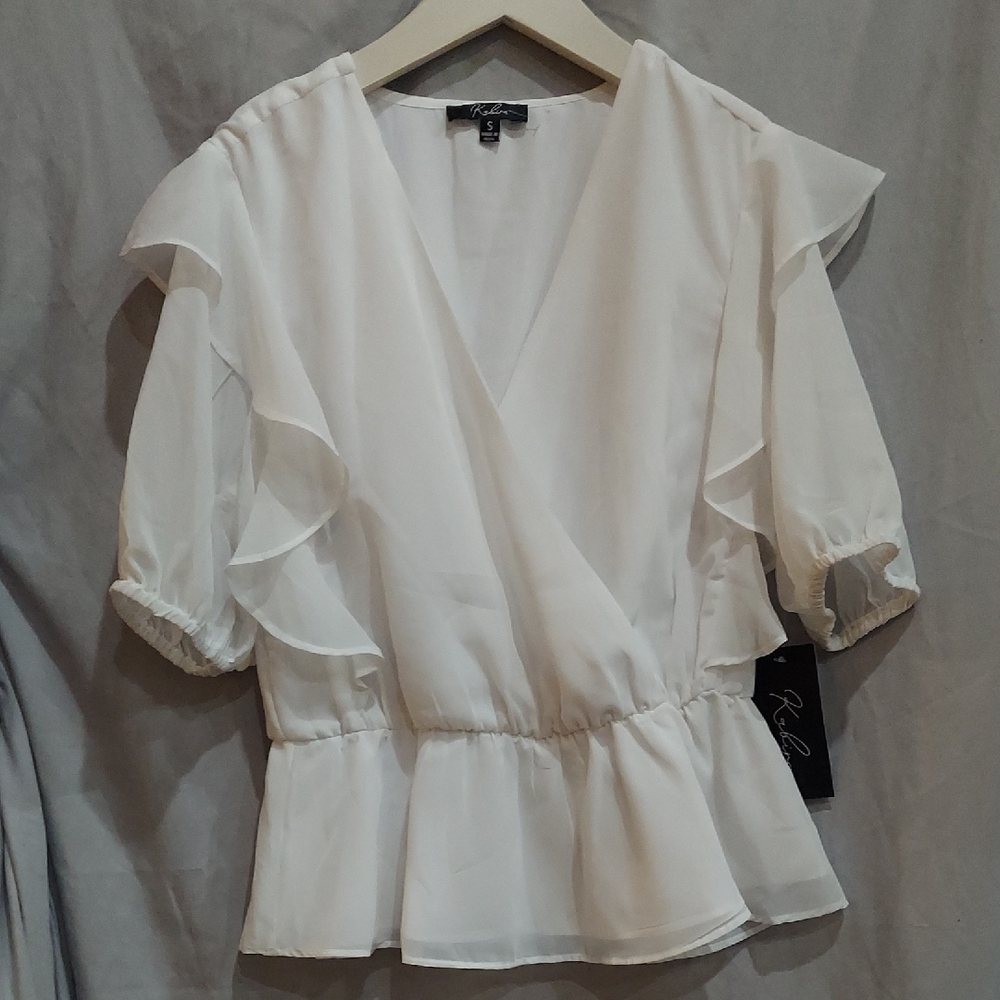 Elegant White Ruffle Blouse